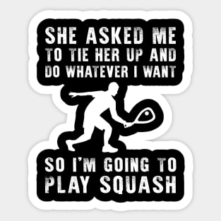 Squash the Laughter: Unleash Your Playful Racquet Skills! Sticker